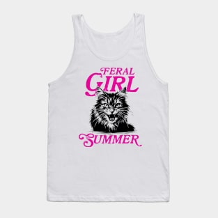 Feral Girl Summer Women Girls Cat Lover Summer Tank Top